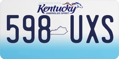KY license plate 598UXS