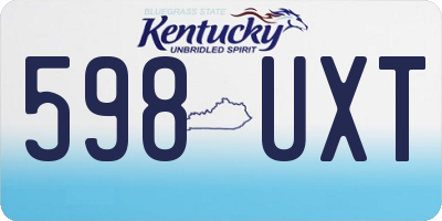 KY license plate 598UXT