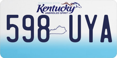 KY license plate 598UYA