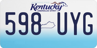 KY license plate 598UYG