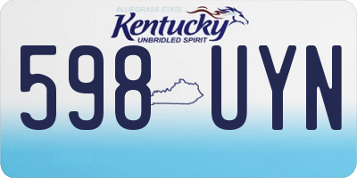 KY license plate 598UYN