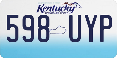 KY license plate 598UYP