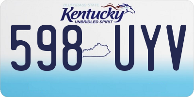 KY license plate 598UYV