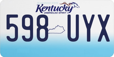 KY license plate 598UYX