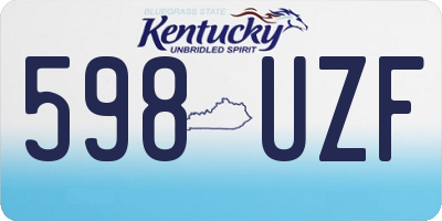 KY license plate 598UZF