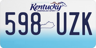 KY license plate 598UZK