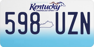 KY license plate 598UZN