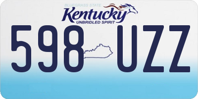 KY license plate 598UZZ