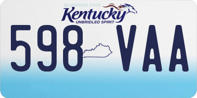 KY license plate 598VAA