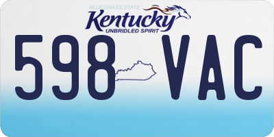 KY license plate 598VAC