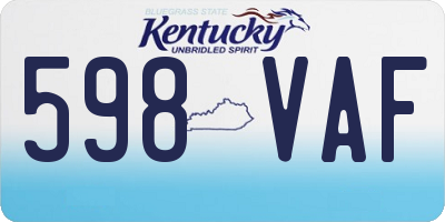 KY license plate 598VAF