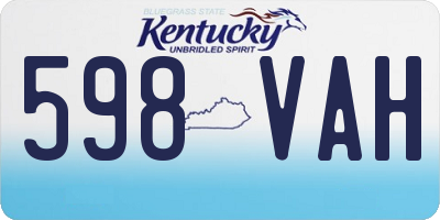 KY license plate 598VAH