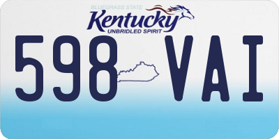 KY license plate 598VAI