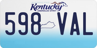 KY license plate 598VAL