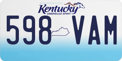 KY license plate 598VAM