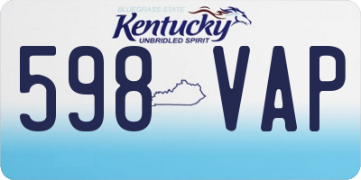 KY license plate 598VAP