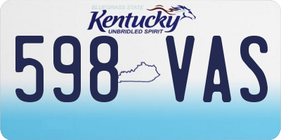 KY license plate 598VAS