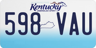 KY license plate 598VAU
