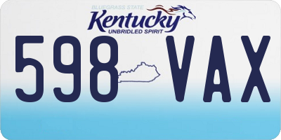 KY license plate 598VAX