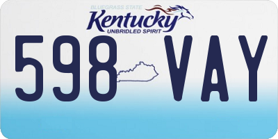 KY license plate 598VAY
