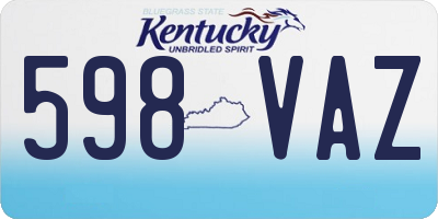 KY license plate 598VAZ