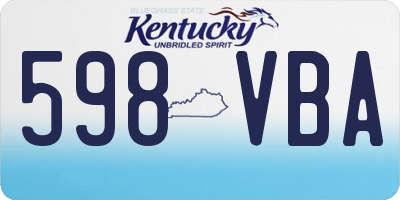 KY license plate 598VBA