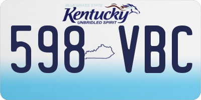 KY license plate 598VBC