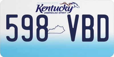 KY license plate 598VBD