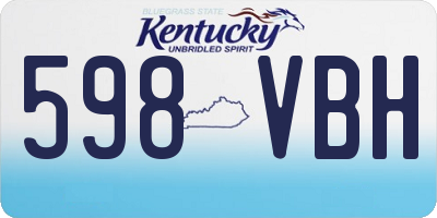 KY license plate 598VBH