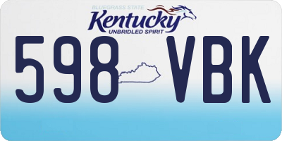 KY license plate 598VBK