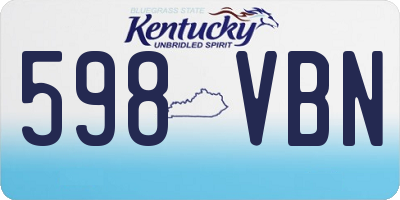 KY license plate 598VBN