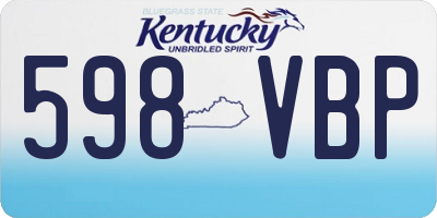 KY license plate 598VBP