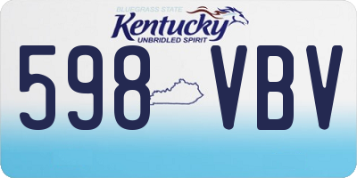 KY license plate 598VBV