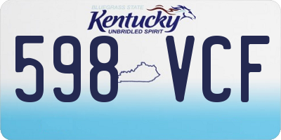 KY license plate 598VCF