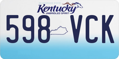 KY license plate 598VCK
