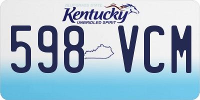KY license plate 598VCM