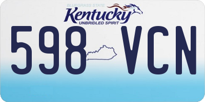 KY license plate 598VCN
