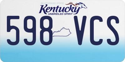 KY license plate 598VCS