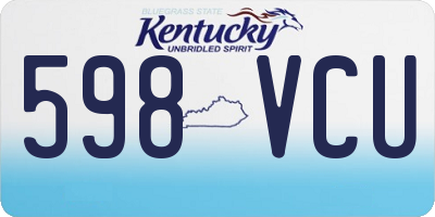 KY license plate 598VCU