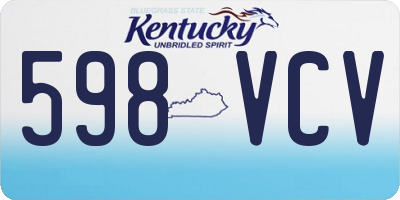 KY license plate 598VCV
