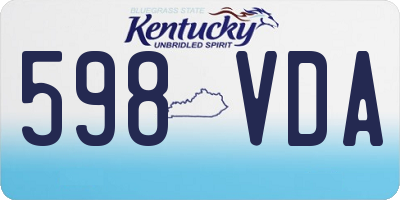 KY license plate 598VDA