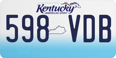KY license plate 598VDB