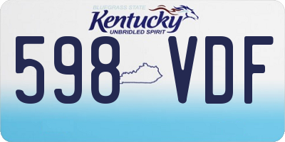 KY license plate 598VDF