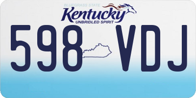 KY license plate 598VDJ