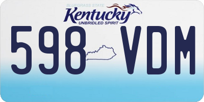 KY license plate 598VDM
