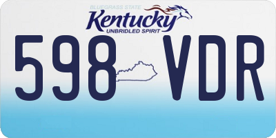 KY license plate 598VDR