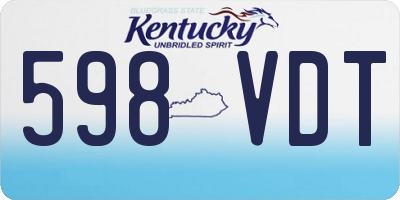 KY license plate 598VDT