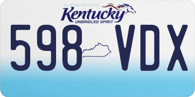 KY license plate 598VDX