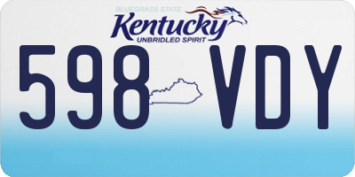 KY license plate 598VDY