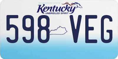 KY license plate 598VEG